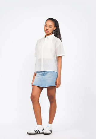 Oversized Short Sleeve Crinkle Shirt