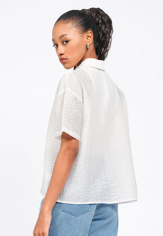 Oversized Short Sleeve Crinkle Shirt