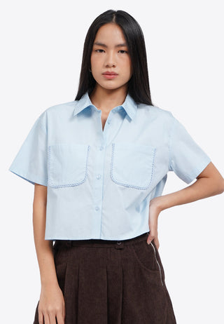 Lace Trim Short Sleeve Shirt