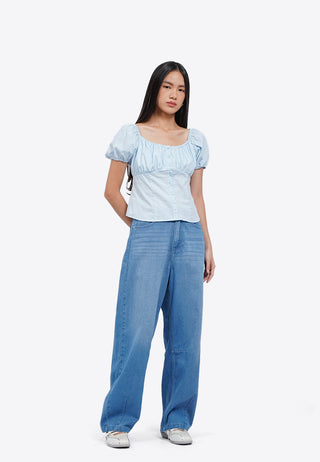 Button Up Short Sleeve Blouse