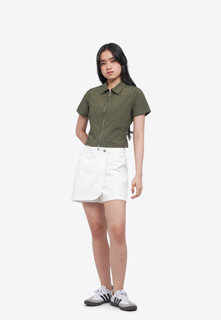 Zip Up Short Sleeve Shirt