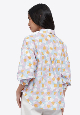 Balloon Sleeves Printed Blouse