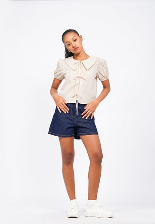 Gingham Short Sleeve Blouse