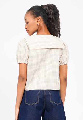 Gingham Short Sleeve Blouse