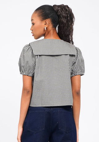 Gingham Short Sleeve Blouse
