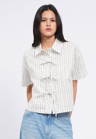 Printed Shirt with Tied Detail