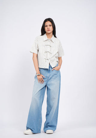 Printed Shirt with Tied Detail