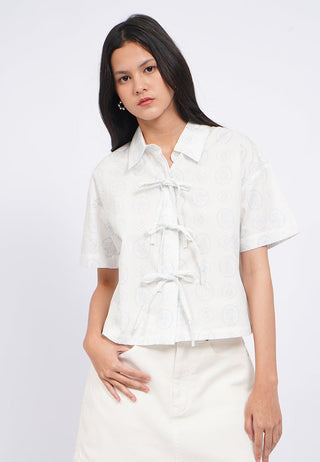 Printed Shirt with Tied Detail