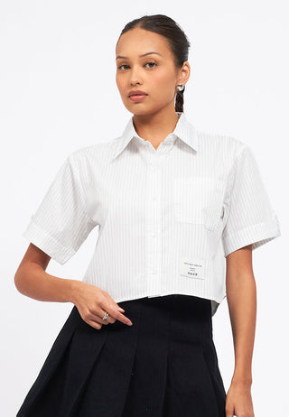 Stripes Collared Boxy Shirt