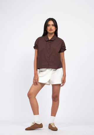 Round Collar Button Up Shirt