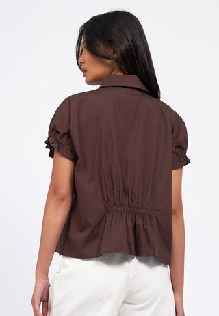 Round Collar Button Up Shirt