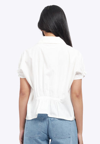 Rounded Collar Button Up Shirt