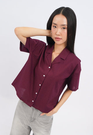 Oversized Short Sleeve Stripe Shirt