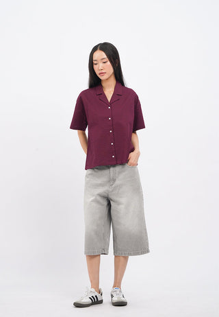 Oversized Short Sleeve Stripe Shirt