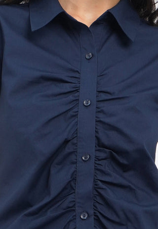 Ruched Details Short Sleeve Blouse