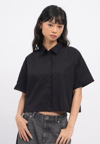 Oversized Crop Short Sleeve Shirt