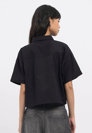 Oversized Crop Short Sleeve Shirt