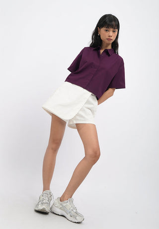 Oversized Crop Short Sleeve Shirt