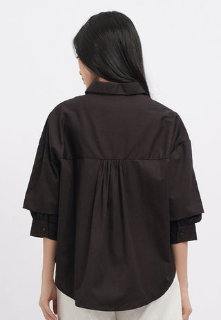 Voluminous 3/4 Sleeve Blouse