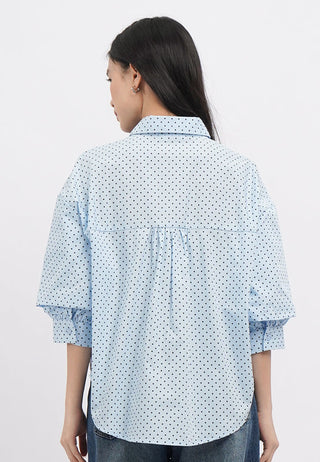Polkadot Voluminous 3/4 Sleeve Blouse