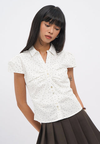 Short Sleeve Ruched Blouse