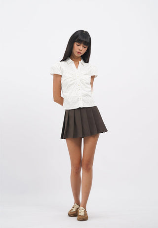 Short Sleeve Ruched Blouse