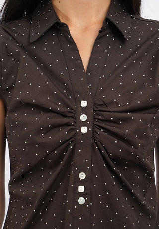Short Sleeve Ruched Blouse
