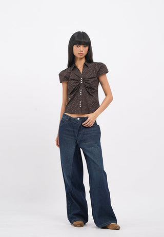 Short Sleeve Ruched Blouse