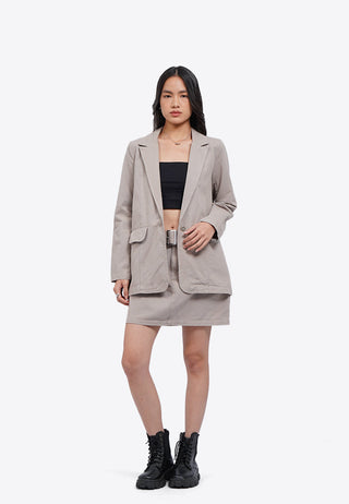 Oversized Twill Blazer