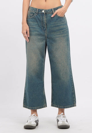 Regular Fit Denim Cullote Pants