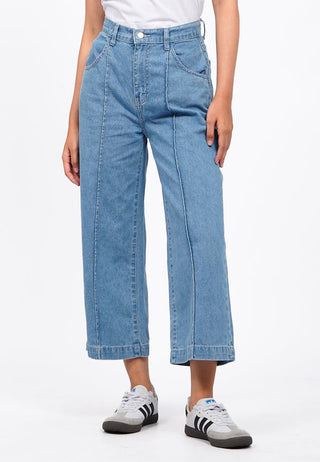 Denim Cullotes with Crease Detail