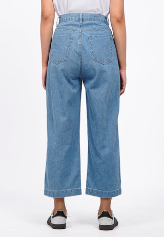 Denim Cullotes with Crease Detail