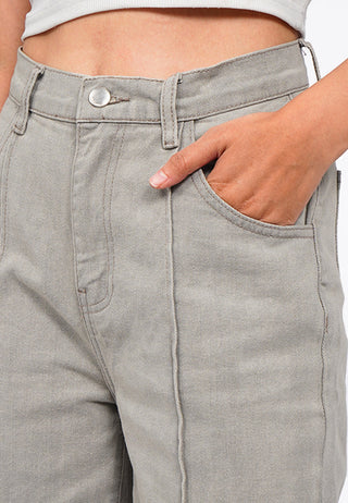Denim Cullotes with Crease Detail