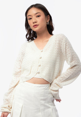 Cropped Crochet Cardigan