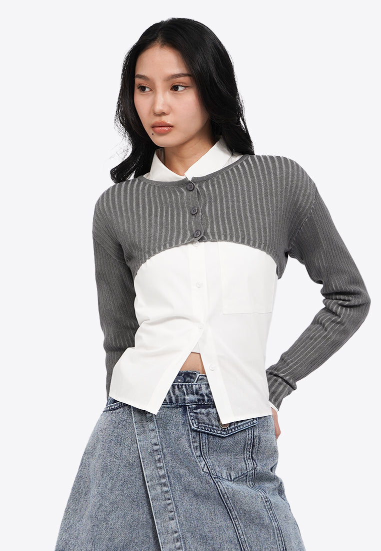 Color Box Cardigan Two Tone Cropped Cardigan – COLORBOX - Indonesia