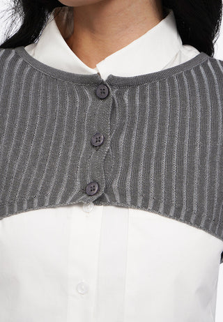 Two Tone Cropped Cardigan