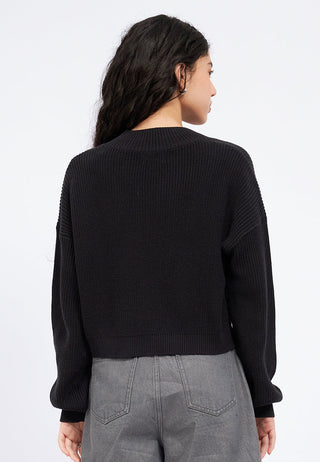 Knit Cardigan with Safety Pin Details