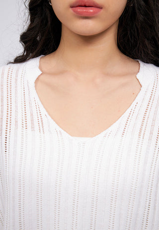 V-Neck Loose Long Sleeve Knit Top