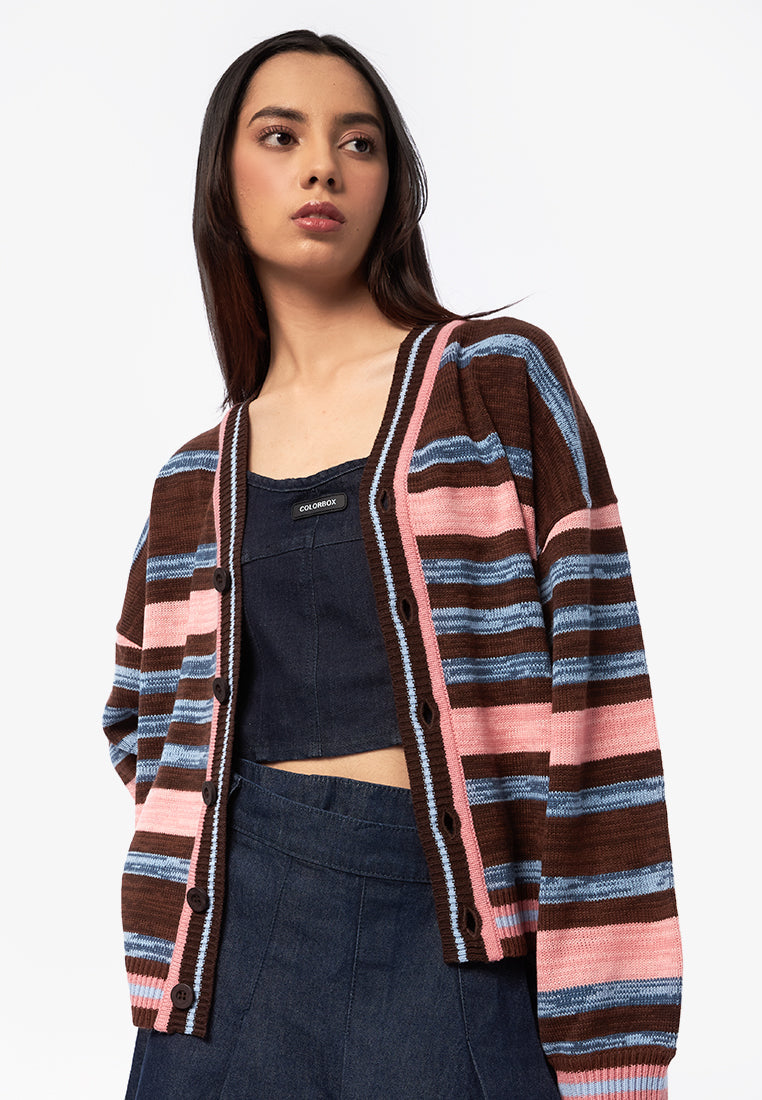 Color Box Cardigan Long Sleeve Stripe Cardigan – COLORBOX - Indonesia