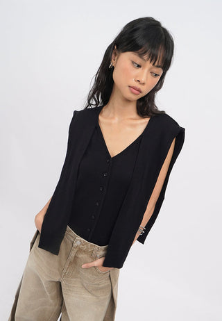 Layered Details Sleeveless Knit Top