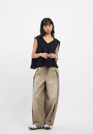 Layered Details Sleeveless Knit Top