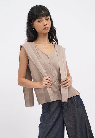Layered Details Sleeveless Knit Top