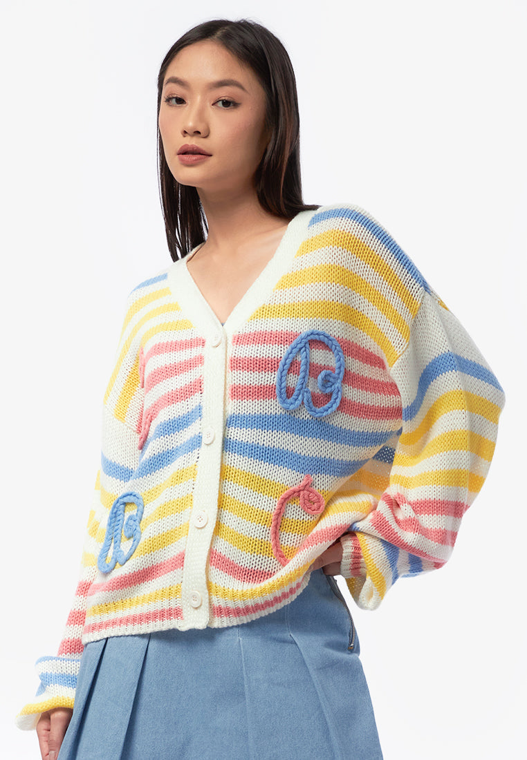 Color Box Cardigan Multicolor Striped Cardigan – COLORBOX - Indonesia