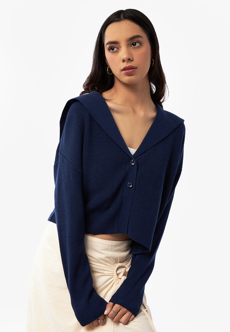 Color Box Cardigan Wide Collar Knit Cardigan – COLORBOX - Indonesia