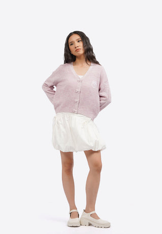 Heart Embroidery Long Sleeve Cardigan