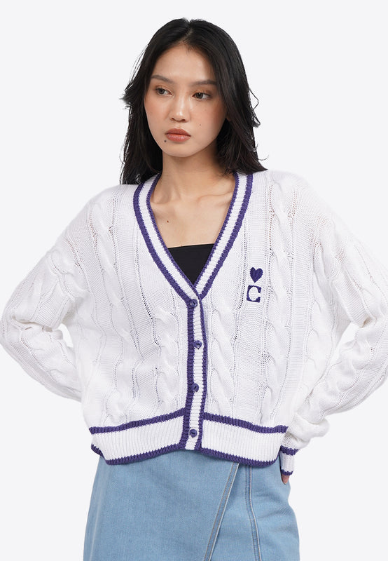 Long Sleeve Varsity Knit Cardigan – COLORBOX - Indonesia
