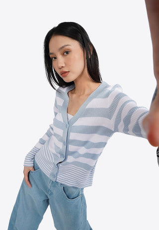 Long Sleeve Striped Cardigan