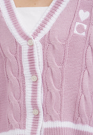 Long Sleeve Varsity Knit Cardigan