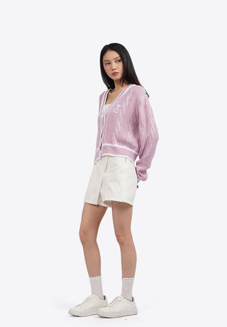 Long Sleeve Varsity Knit Cardigan