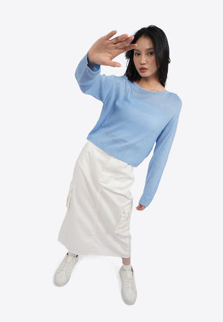 Textured Long Sleeve Knit Sweater